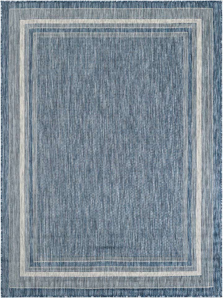 5' 3 x 7' Easy-Clean Border Indoor / Outdoor Rug