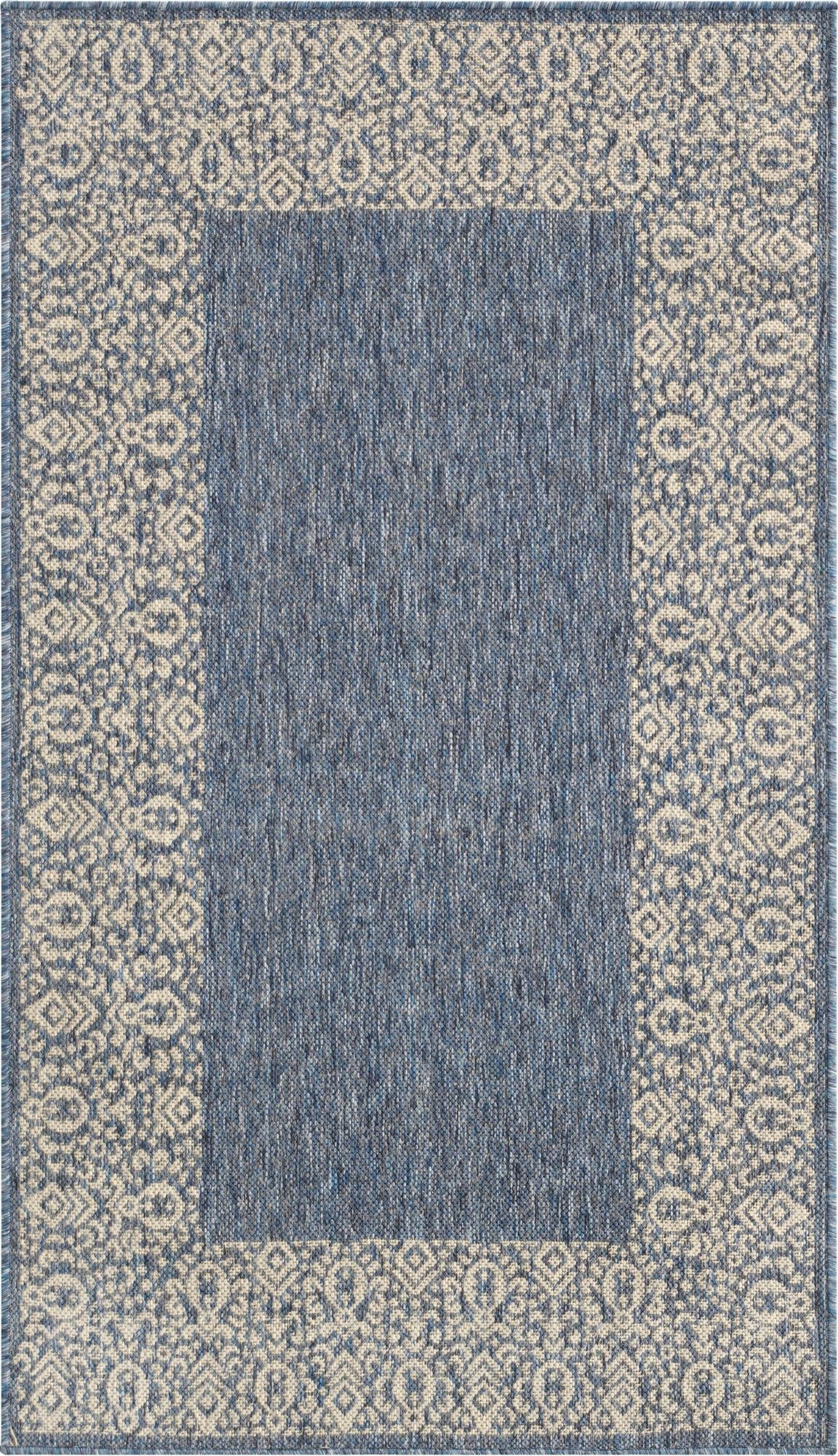 Primary image 3' x 5' 3  Washable Border Indoor / Outdoor Rug