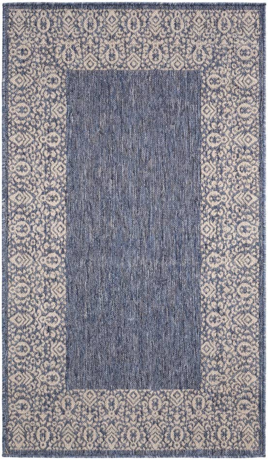 Detail image of 3' x 5' 3 Easy-Clean Border Indoor / Outdoor Rug