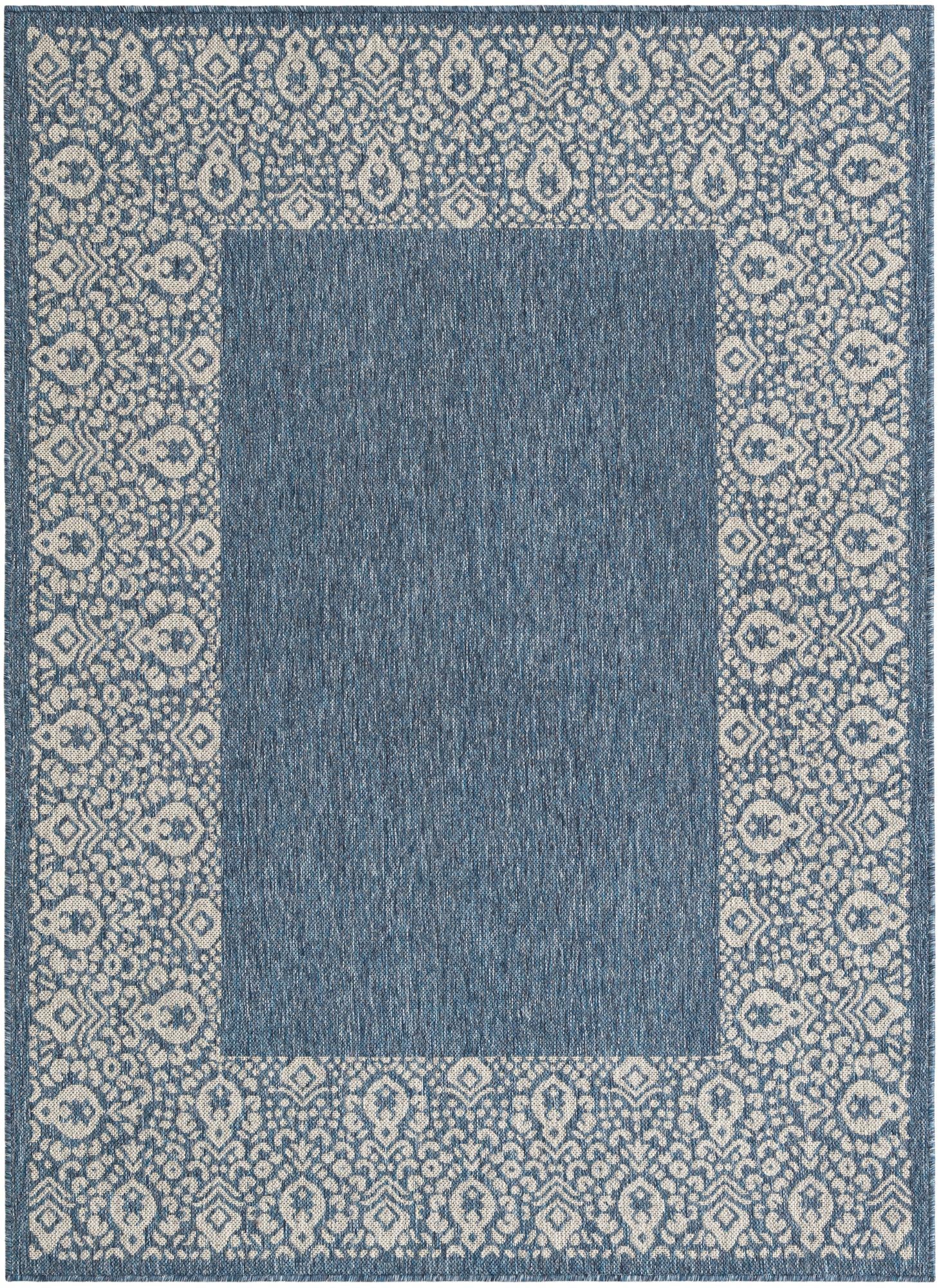 Primary image 5' 3 x 7'  Washable Border Indoor / Outdoor Rug