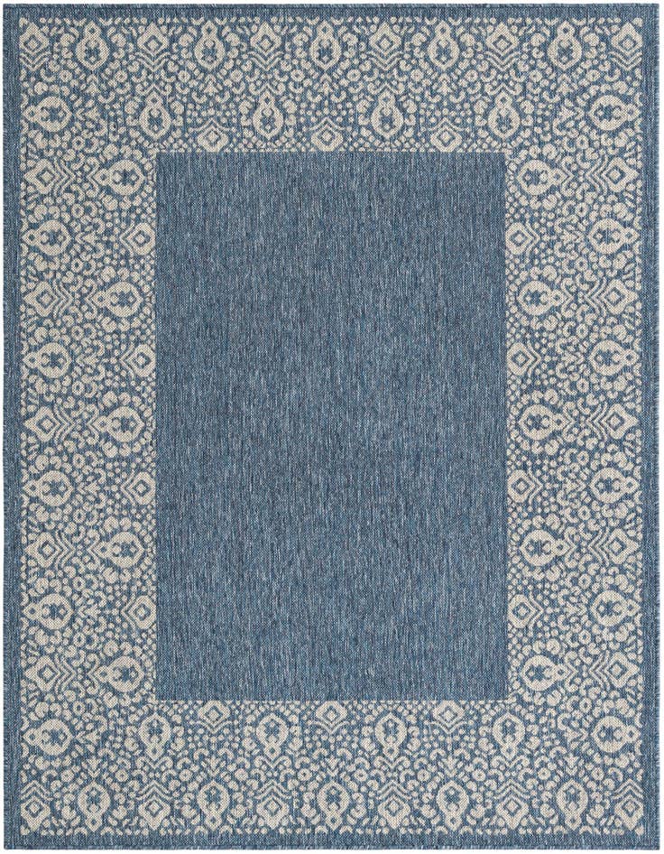 Detail image of 5' 3 x 7' Easy-Clean Border Indoor / Outdoor Rug