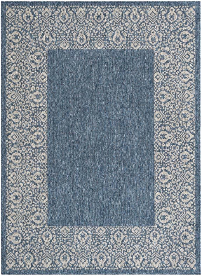 Detail image of 5' 3 x 7' Easy-Clean Border Indoor / Outdoor Rug