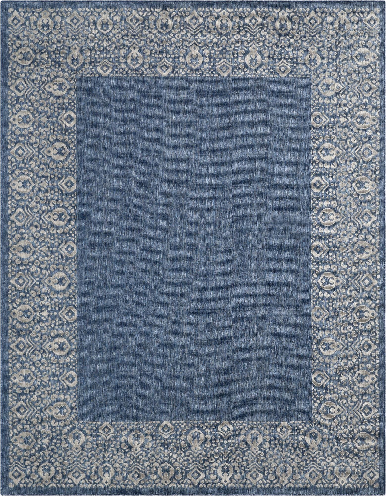 Primary image 7' 10 x 10'  Washable Border Indoor / Outdoor Rug