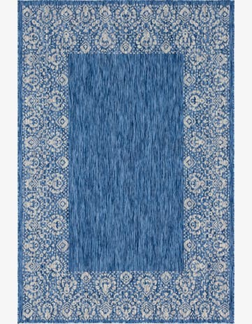 6' x 9' Easy-Clean Border Indoor / Outdoor Rug
