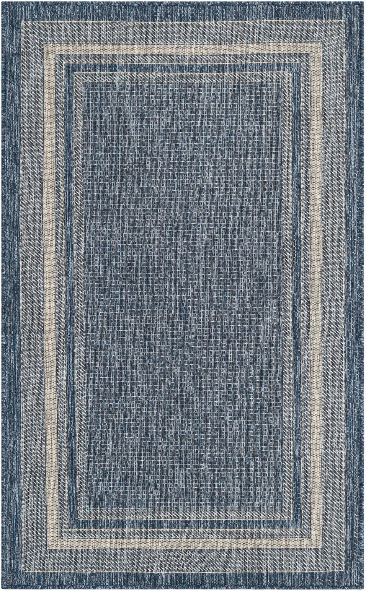 3' x 5' 3  Washable Border Indoor / Outdoor Rug