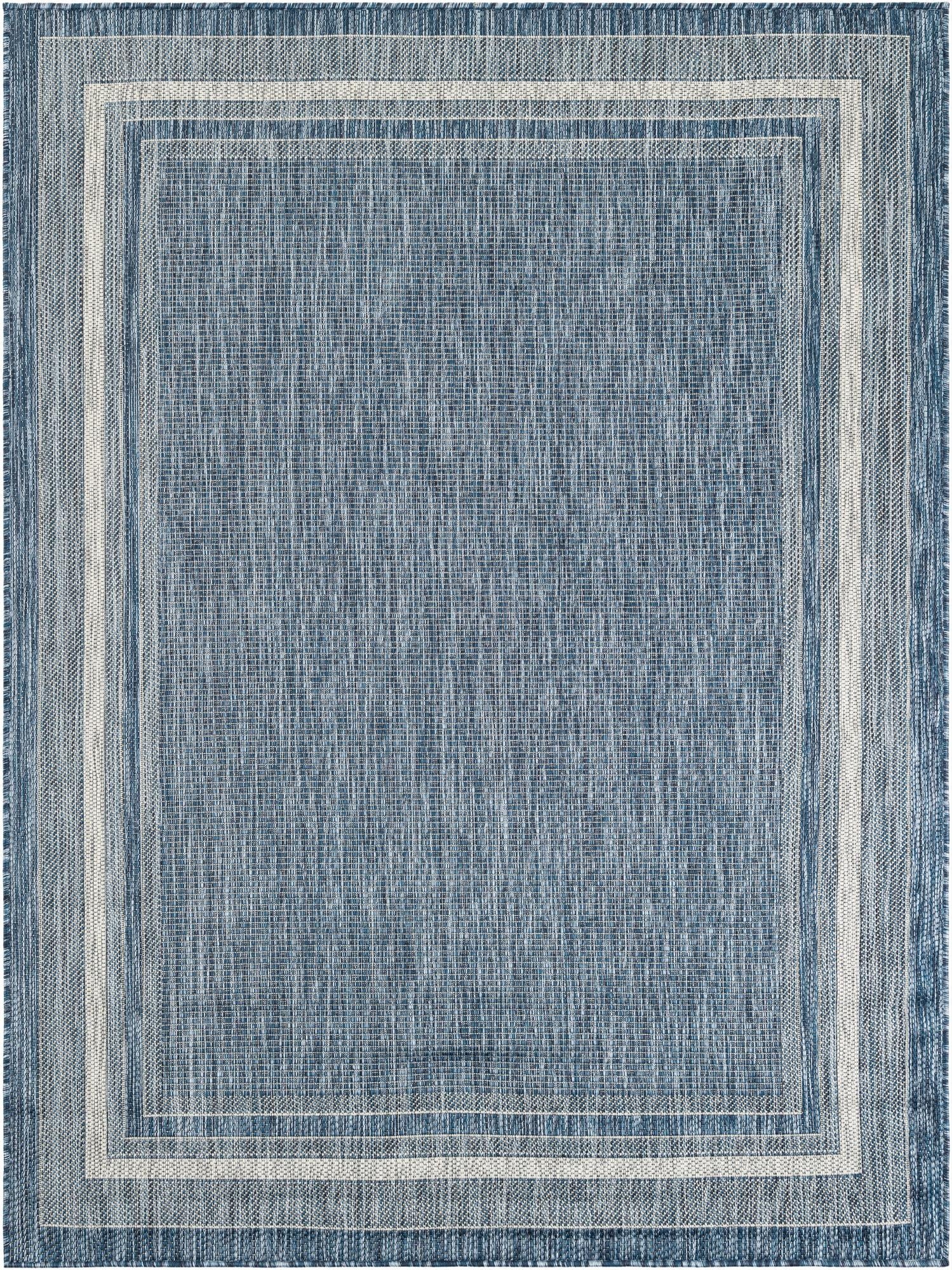 5' 3 x 7'  Washable Border Indoor / Outdoor Rug