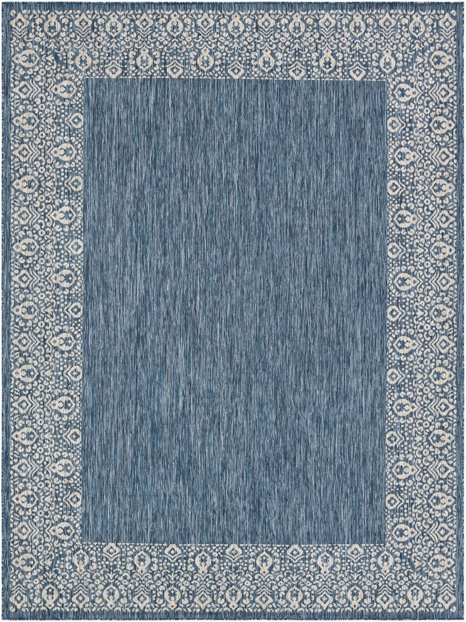 Primary image 9' x 12'  Washable Border Indoor / Outdoor Rug