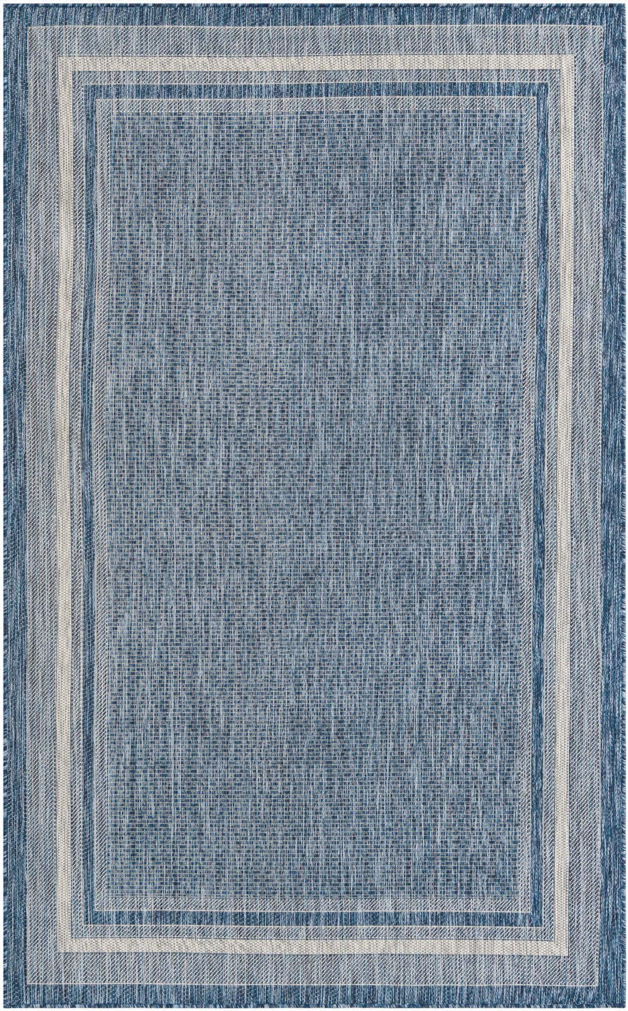 Primary image 5' 3 x 8'  Washable Border Indoor / Outdoor Rug