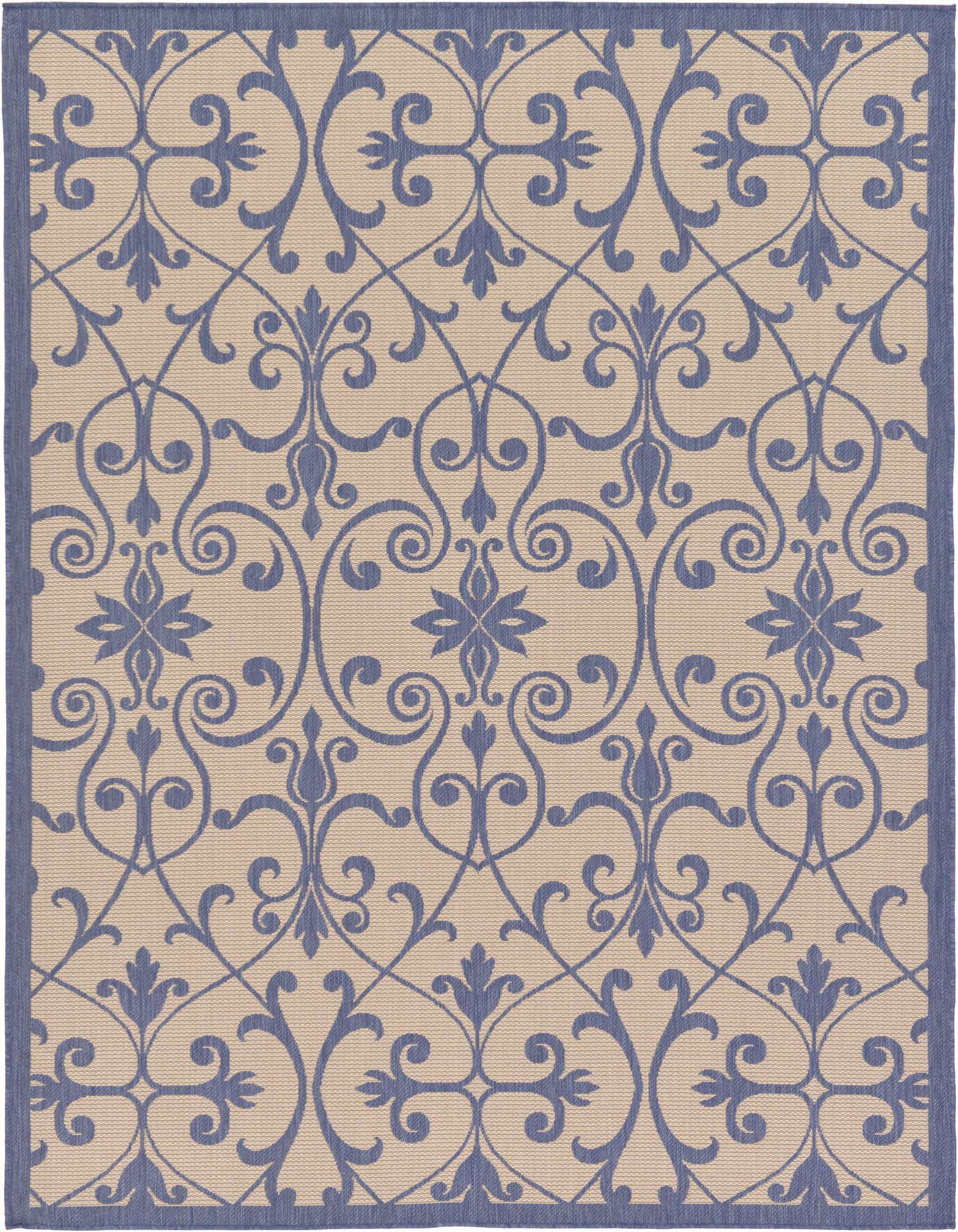 7' x 10' Easy-Clean Botanical Indoor / Outdoor Rug