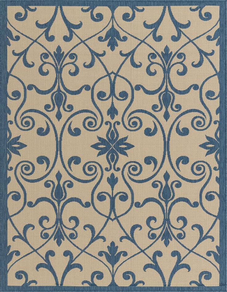 Detail image of 5' 3 x 8' Easy-Clean Botanical Indoor / Outdoor Rug