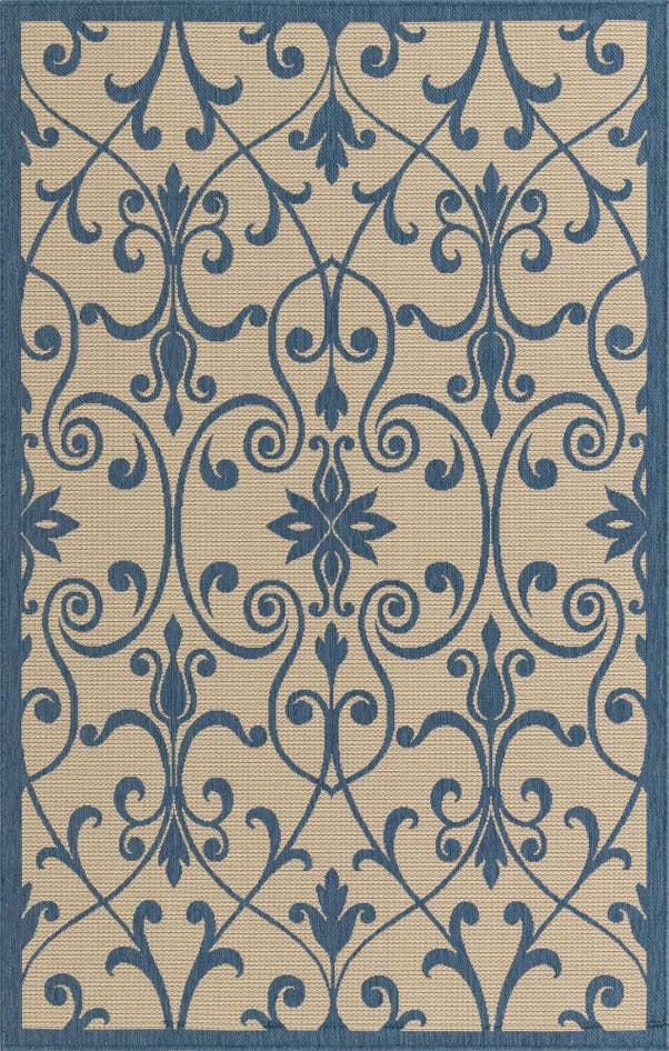Detail image of 5' 3 x 8' Easy-Clean Botanical Indoor / Outdoor Rug