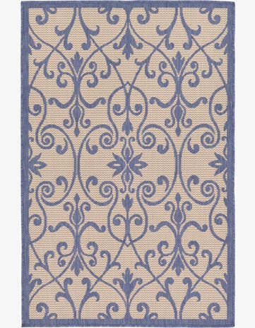 3' 3 x 5' Easy-Clean Botanical Indoor / Outdoor Rug
