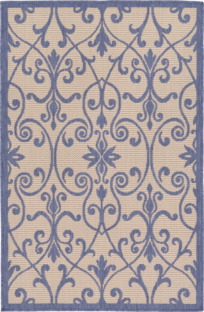 3' 3 x 5' Easy-Clean Botanical Indoor / Outdoor Rug