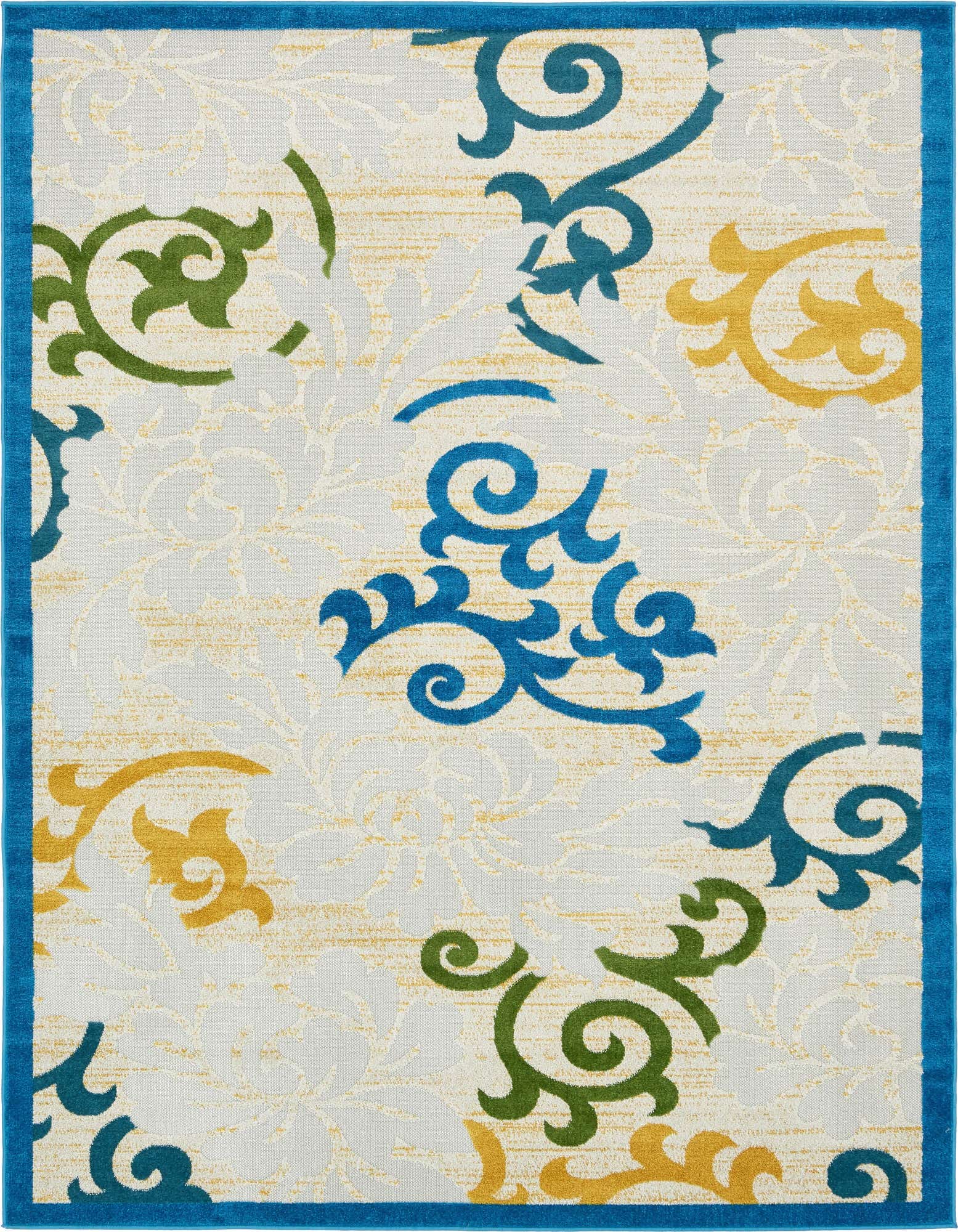 6' x 9' Easy-Clean Botanical Indoor / Outdoor Rug