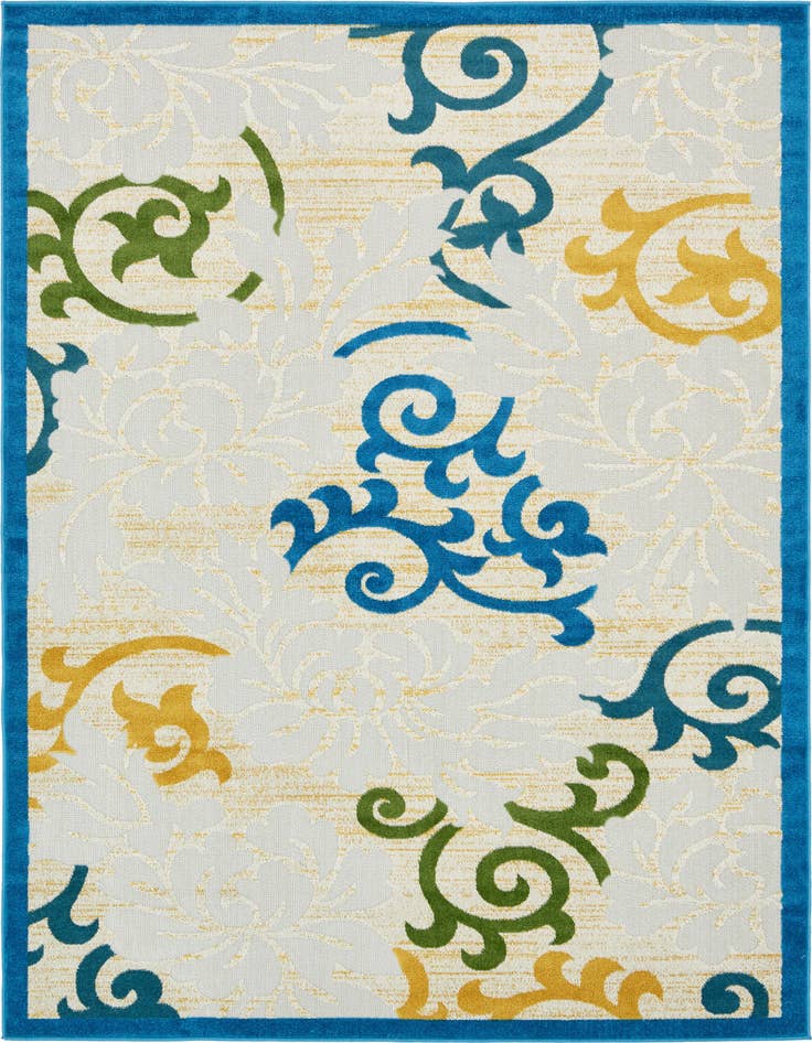Detail image of 6' x 9' Easy-Clean Botanical Indoor / Outdoor Rug