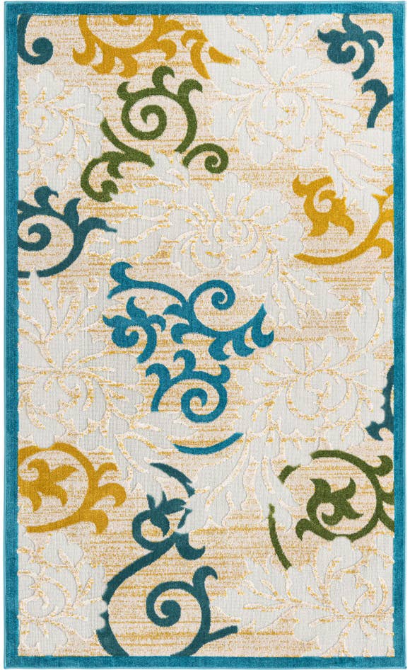 Detail image of 5' x 8' Easy-Clean Botanical Indoor / Outdoor Rug