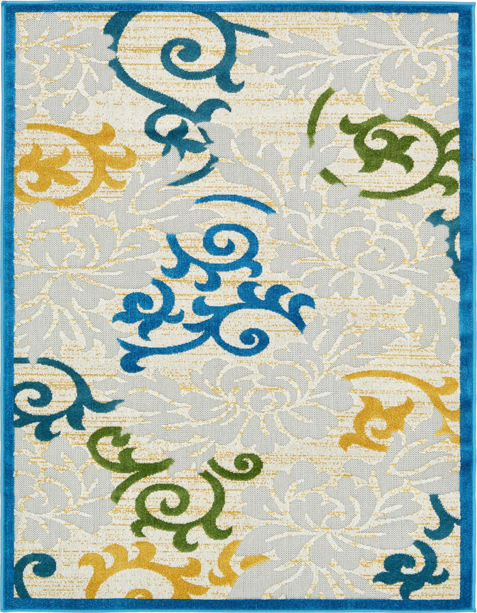 4' x 6' Easy-Clean Botanical Indoor / Outdoor Rug