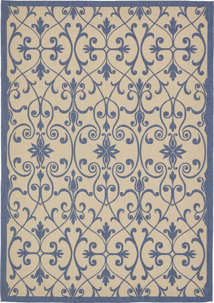 8' x 11' 4 Easy-Clean Botanical Indoor / Outdoor Rug