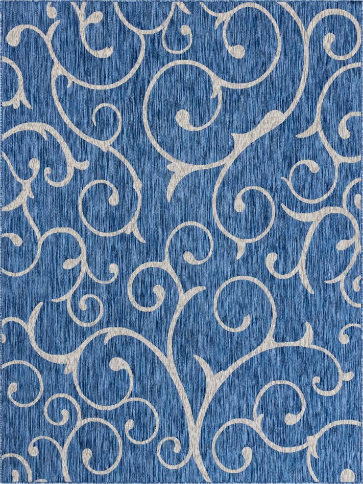Detail image of 9' x 12' Easy-Clean Botanical Indoor / Outdoor Rug