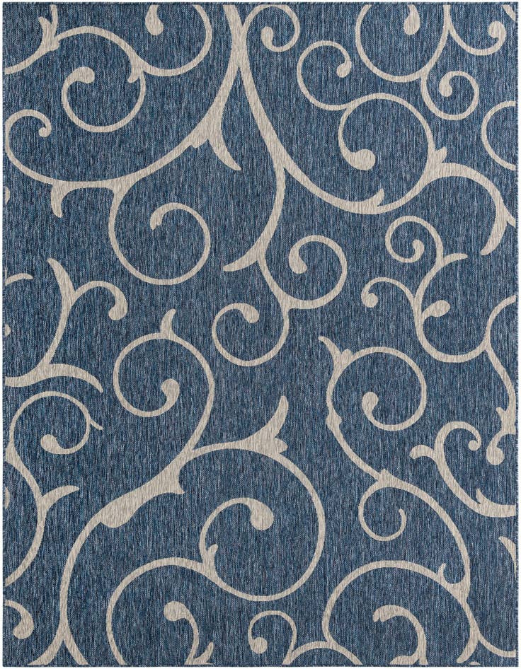 Detail image of 7' 10 x 11' Easy-Clean Botanical Indoor / Outdoor Rug