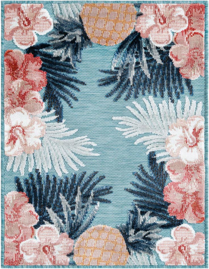 Detail image of 2' 2 x 3' Easy-Clean Botanical Indoor / Outdoor Rug