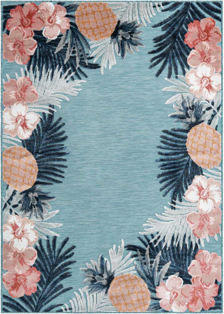 4' 5 x 6' Easy-Clean Botanical Indoor / Outdoor Rug