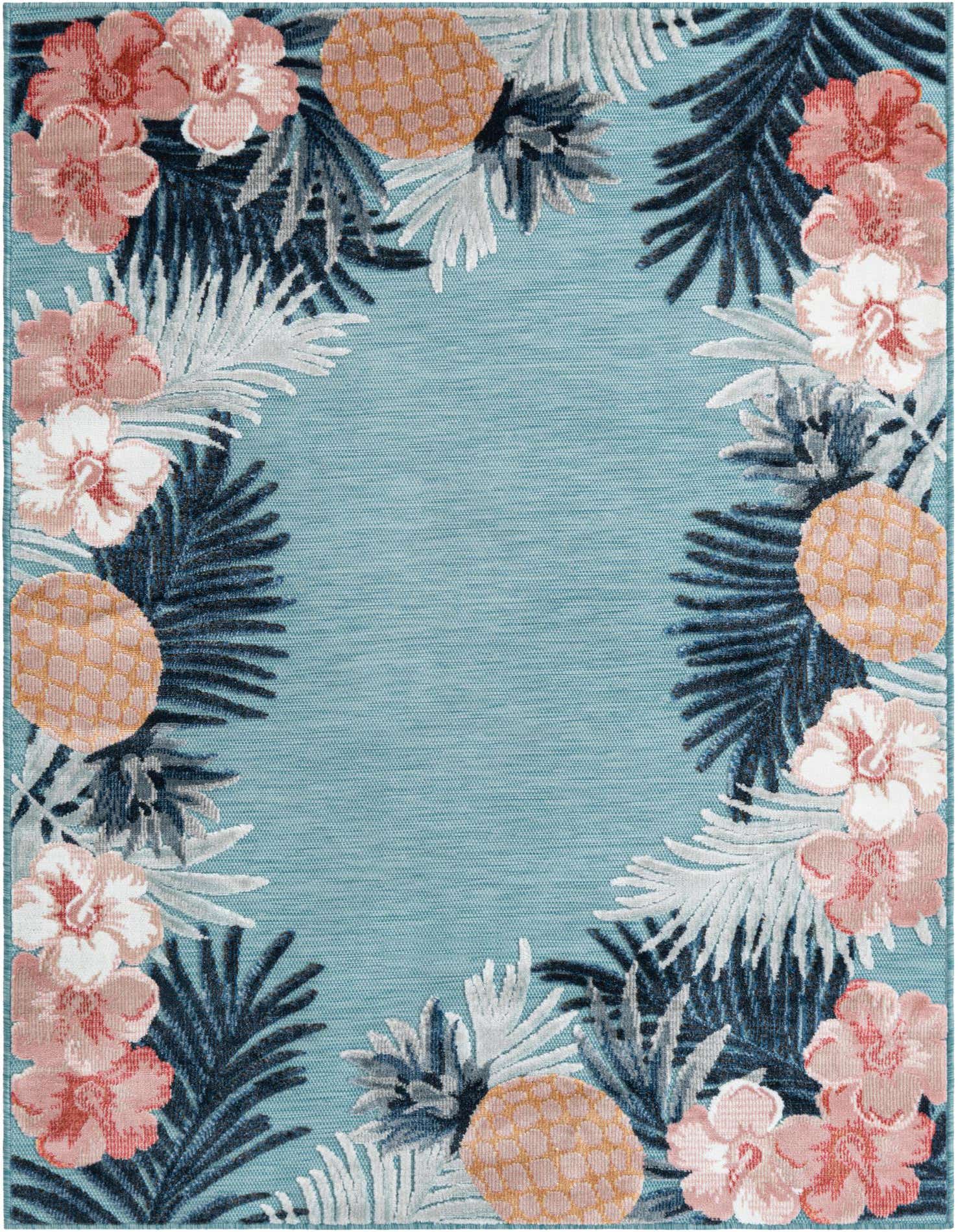 4' 5 x 6' Easy-Clean Botanical Indoor / Outdoor Rug