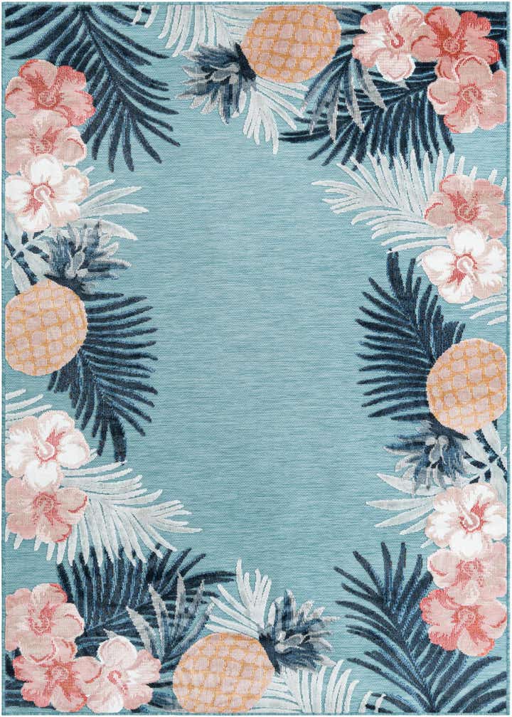 5' 2 x 8' Easy-Clean Botanical Indoor / Outdoor Rug