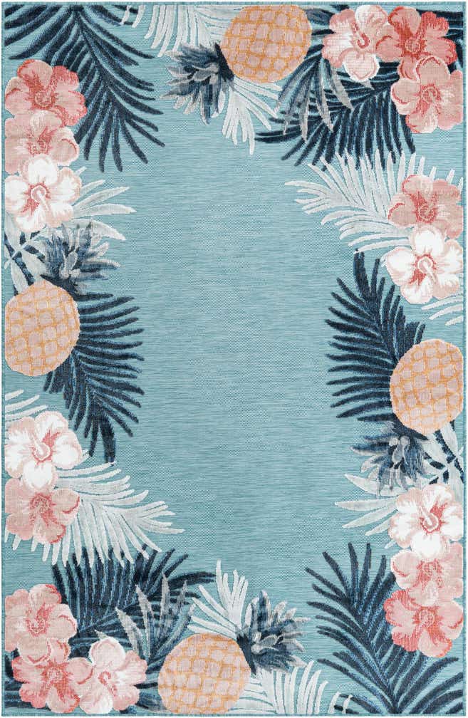 5' 2 x 8' Easy-Clean Botanical Indoor / Outdoor Rug