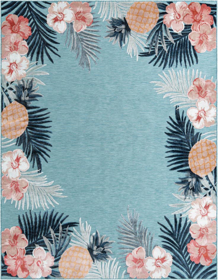 Detail image of 8' 2 x 10' Easy-Clean Botanical Indoor / Outdoor Rug