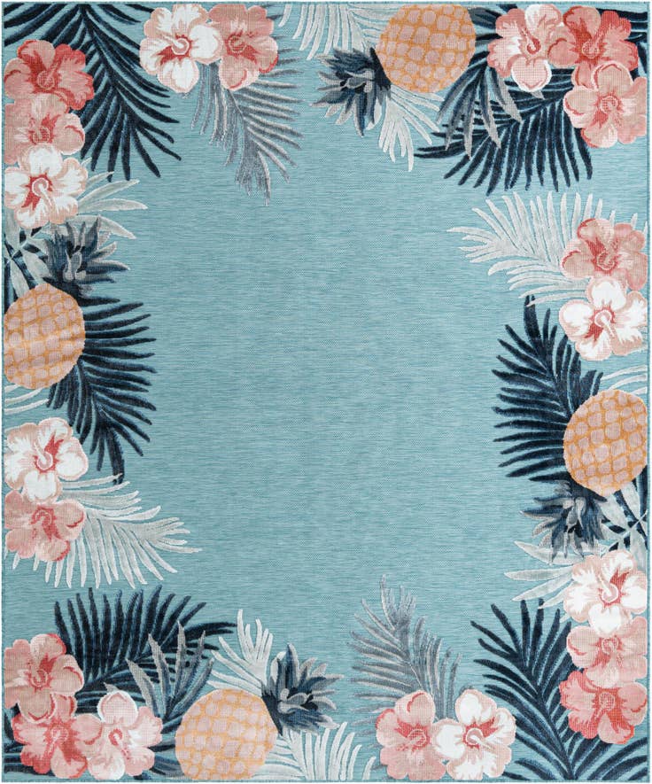 Detail image of 8' 2 x 10' Easy-Clean Botanical Indoor / Outdoor Rug