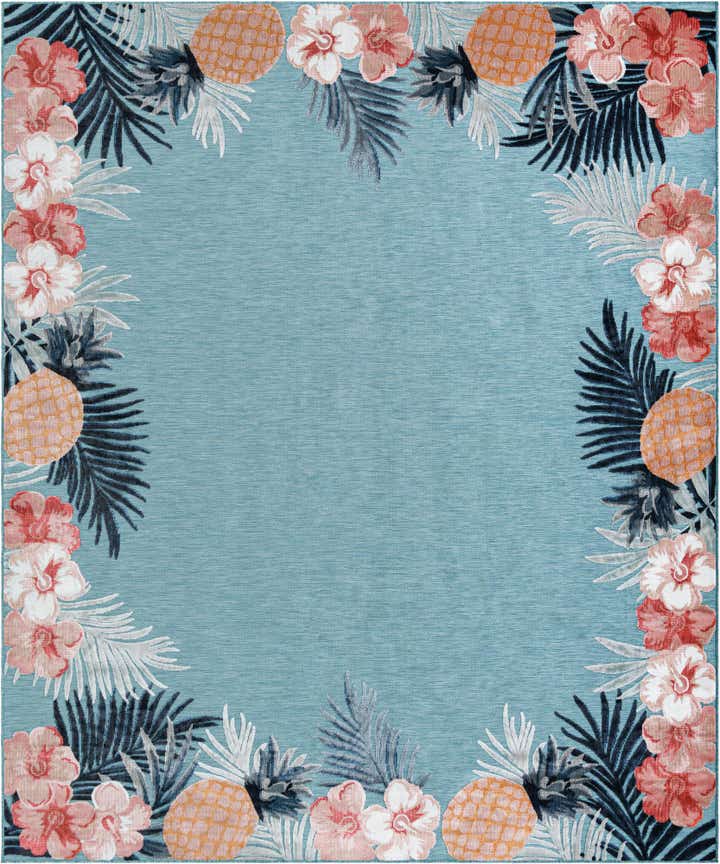9' 9 x 12' Easy-Clean Botanical Indoor / Outdoor Rug
