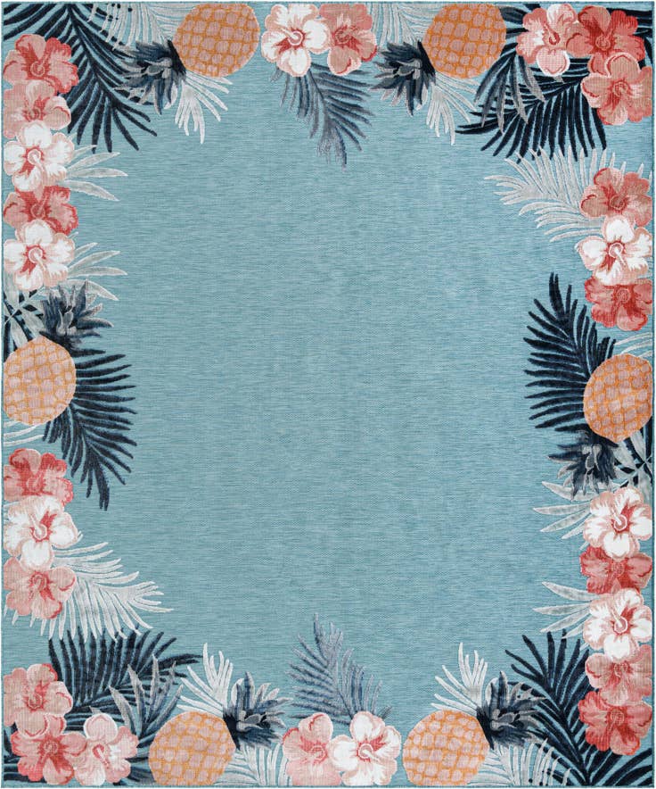 Detail image of 9' 9 x 12' Easy-Clean Botanical Indoor / Outdoor Rug