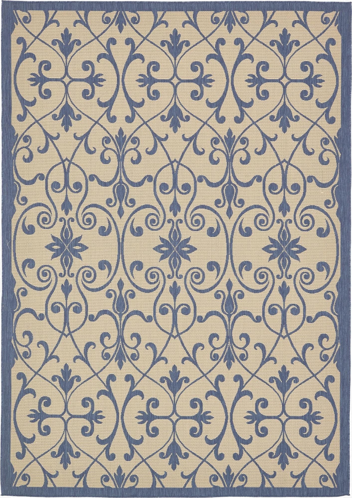 Primary image 8' x 11' 4  Washable Botanical Indoor / Outdoor Rug