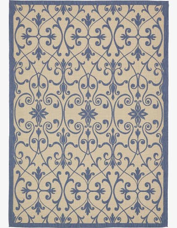 8' x 11' 4 Easy-Clean Botanical Indoor / Outdoor Rug