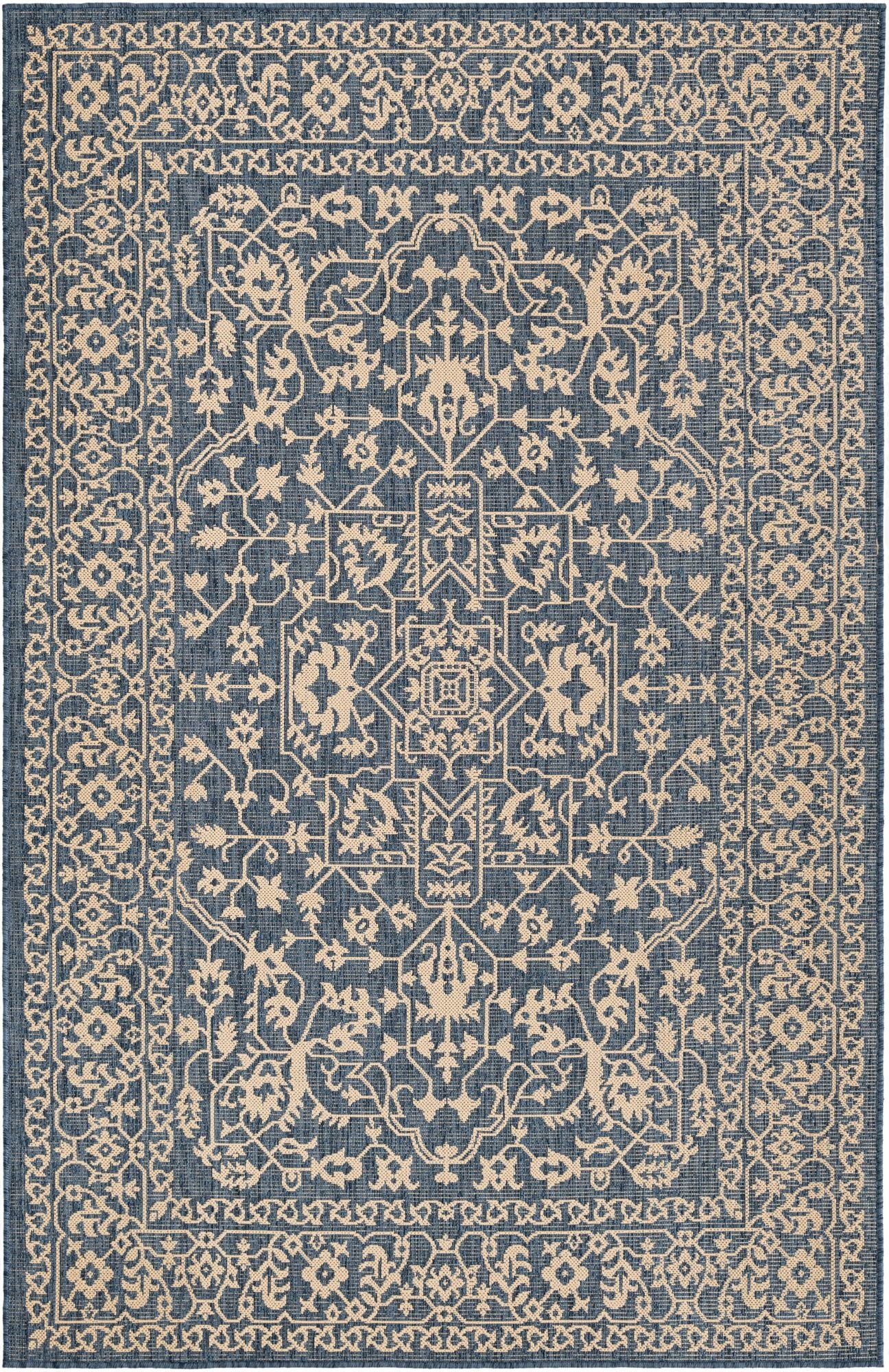 5' 3 x 8'  Washable Botanical Indoor / Outdoor Rug