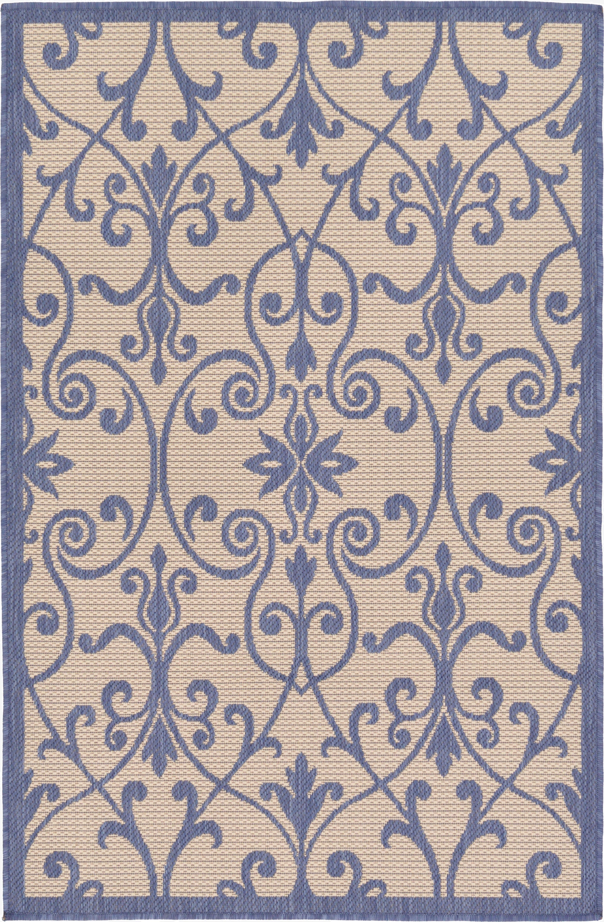 3' 3 x 5'  Washable Botanical Indoor / Outdoor Rug