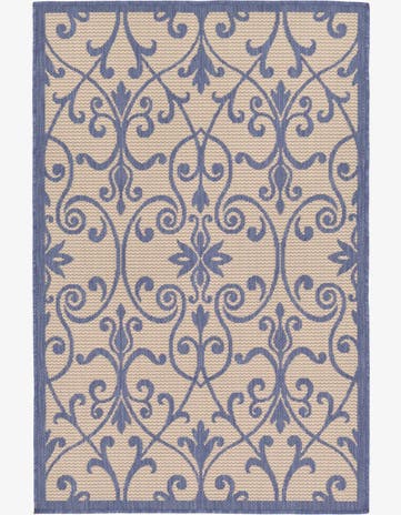 3' 3 x 5' Easy-Clean Botanical Indoor / Outdoor Rug
