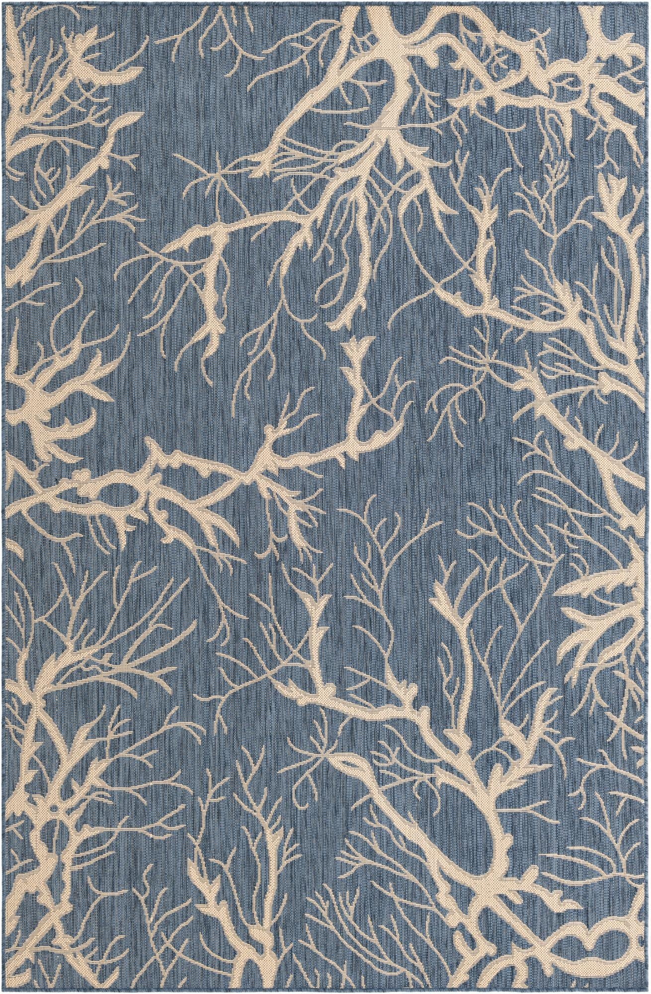 Primary image 5' x 8'  Washable Botanical Indoor / Outdoor Rug