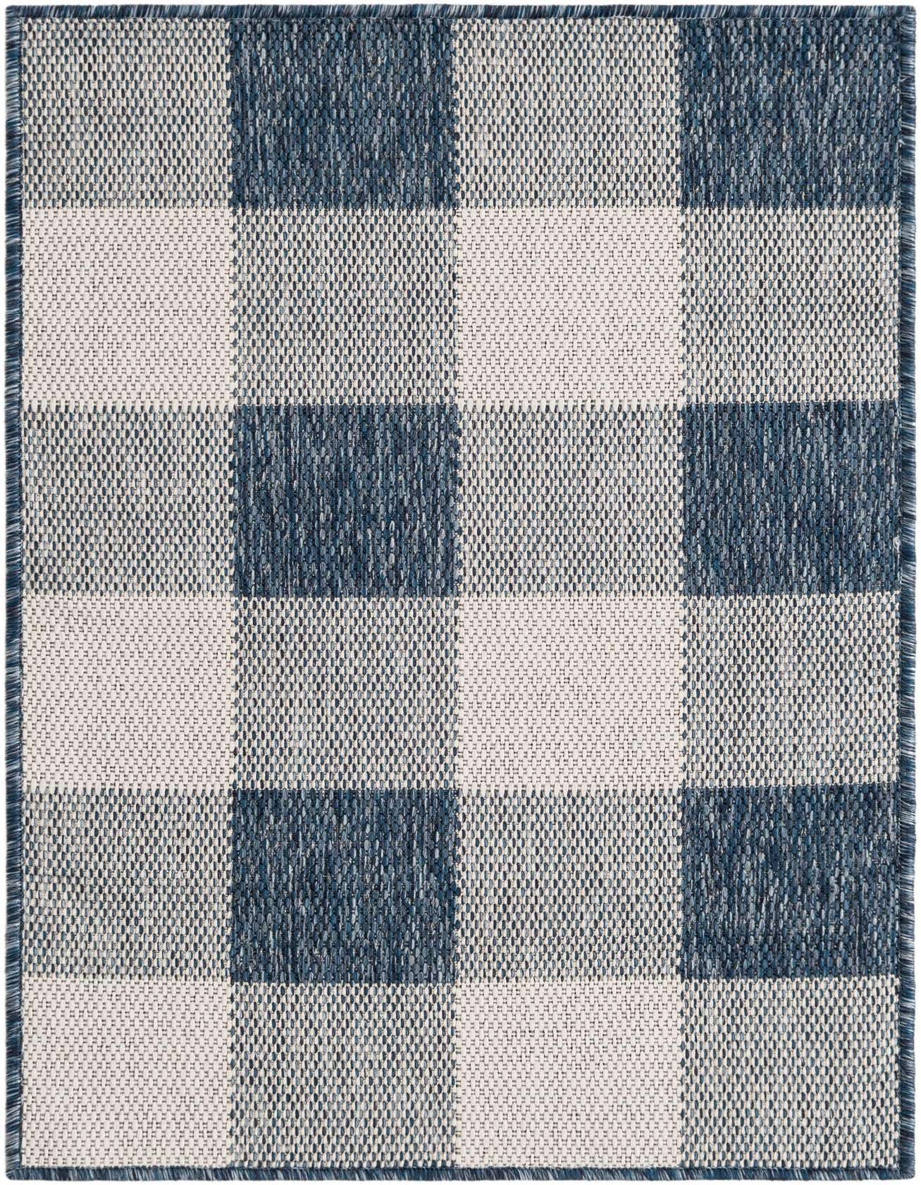 2' x 3' Easy-Clean Checkered Indoor / Outdoor Rug