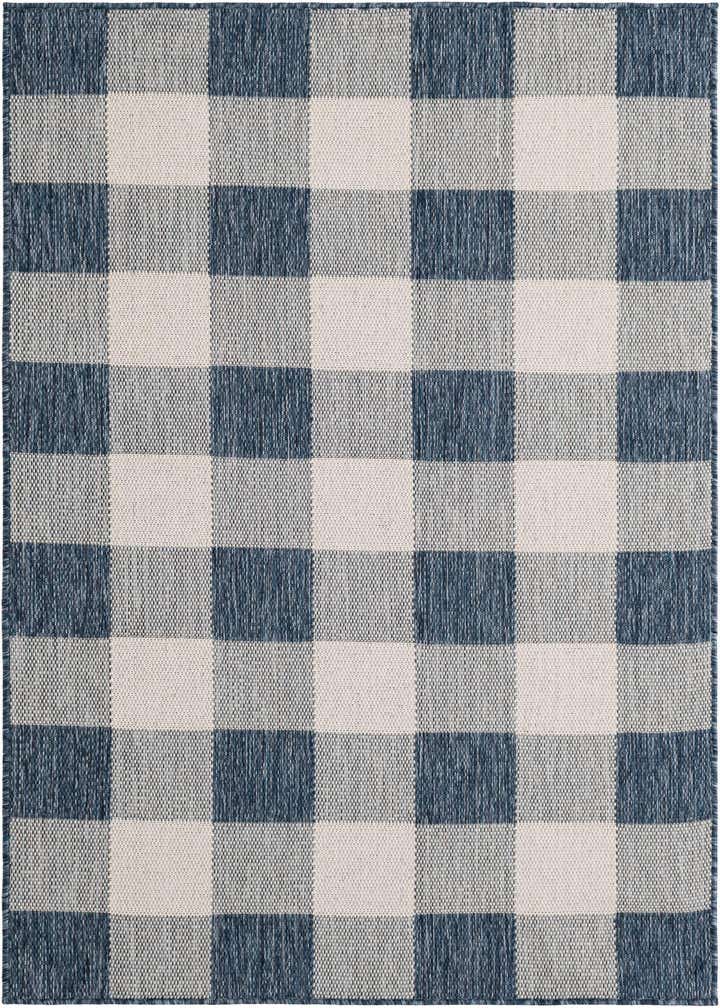 4' x 6' Easy-Clean Checkered Indoor / Outdoor Rug