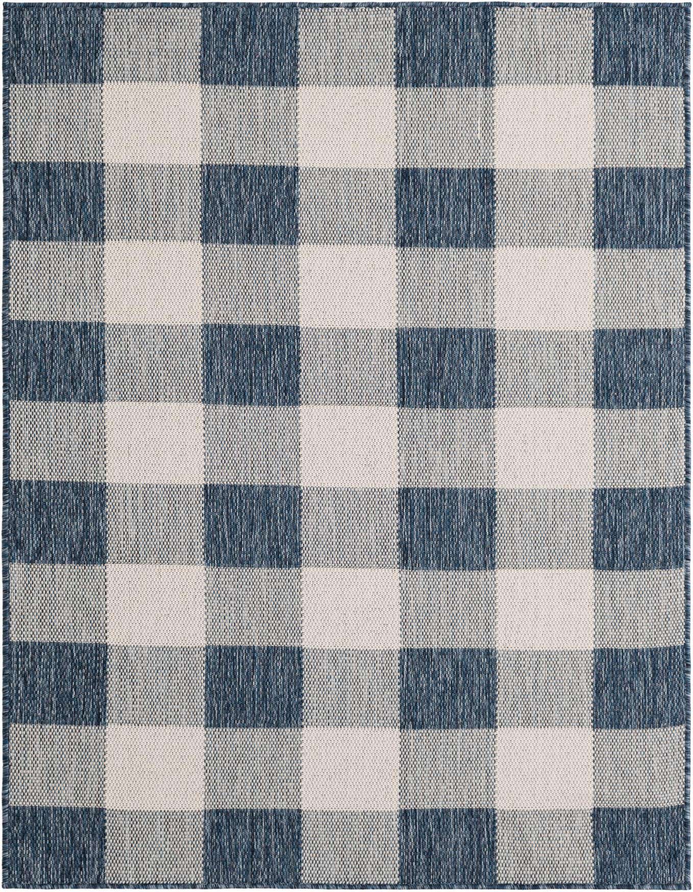 4' x 6' Easy-Clean Checkered Indoor / Outdoor Rug