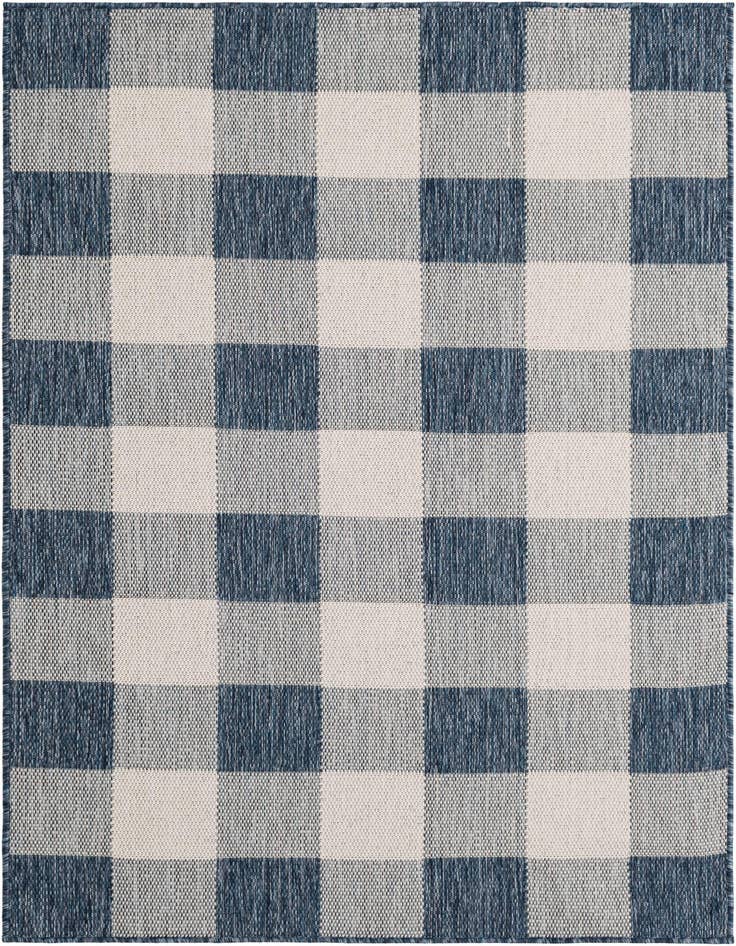 Detail image of 4' x 6' Easy-Clean Checkered Indoor / Outdoor Rug