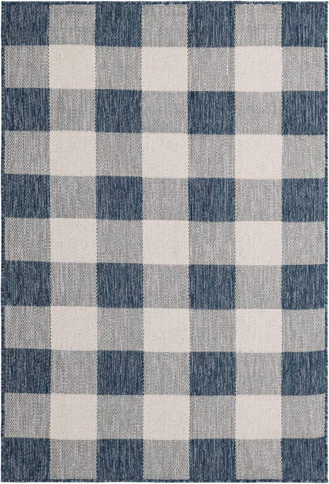Detail image of 4' x 6' Easy-Clean Checkered Indoor / Outdoor Rug