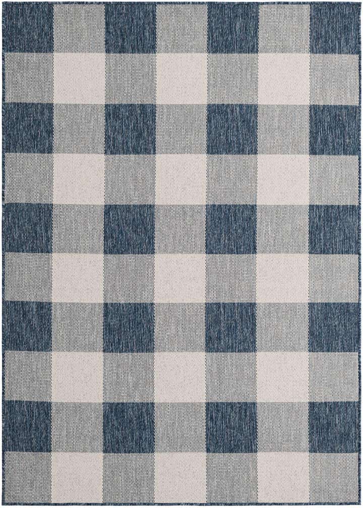 5' 3 x 7' Easy-Clean Checkered Indoor / Outdoor Rug