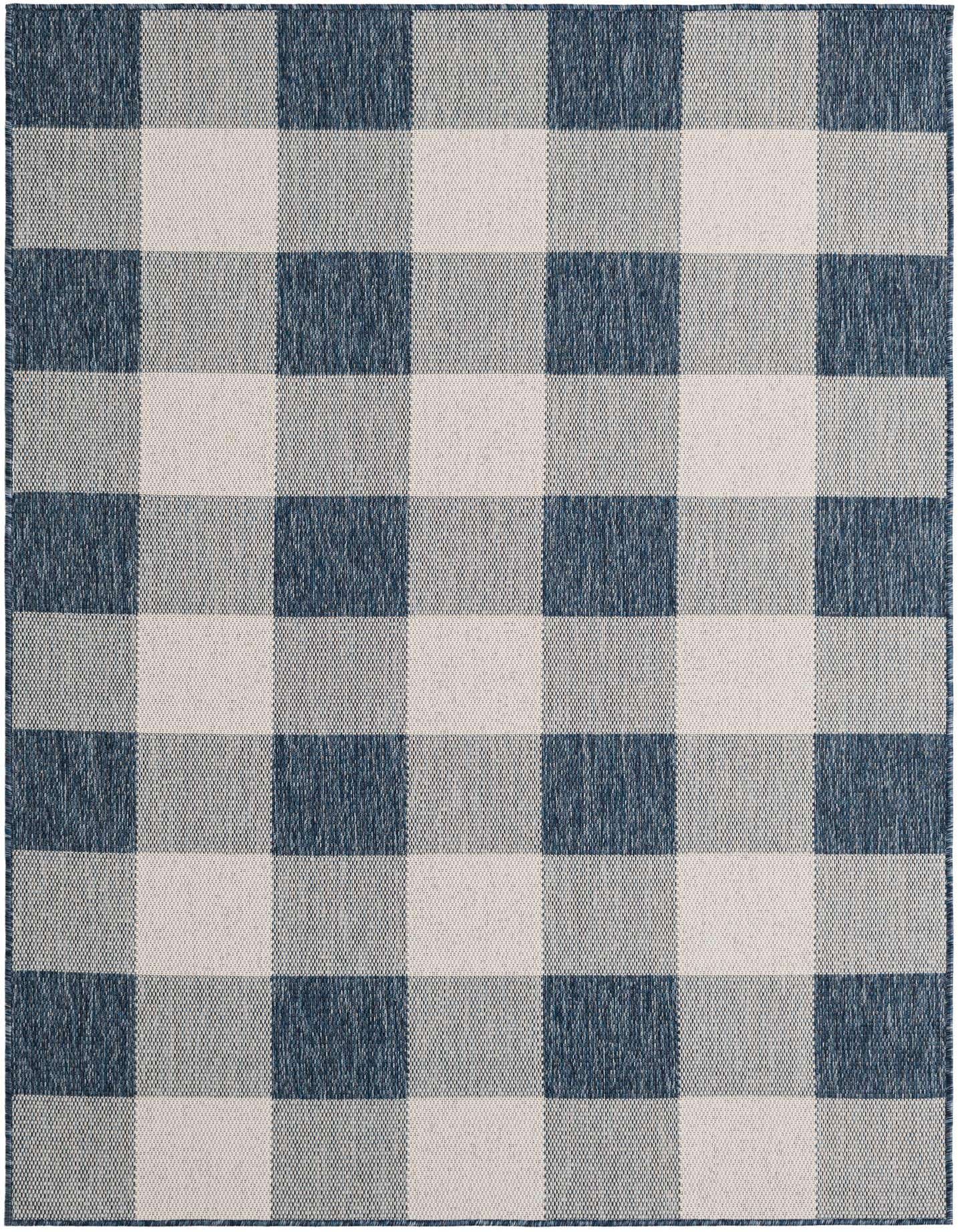 5' 3 x 7' Easy-Clean Checkered Indoor / Outdoor Rug