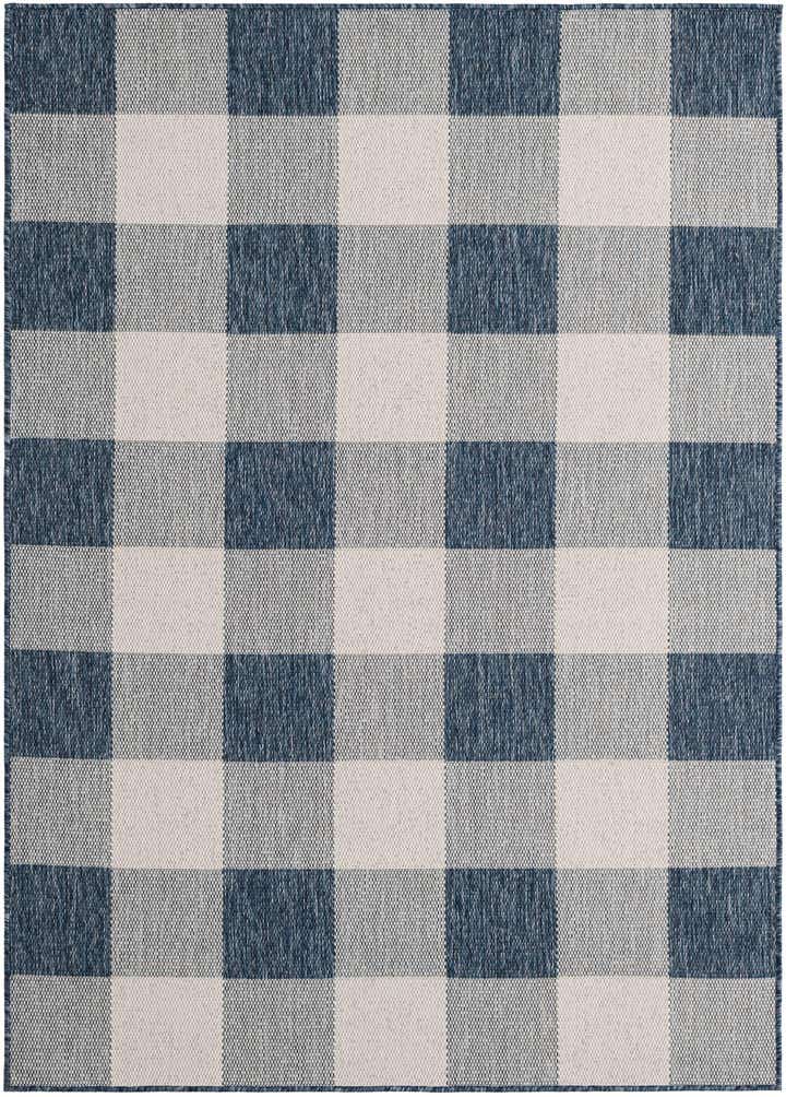 5' 3 x 7' Easy-Clean Checkered Indoor / Outdoor Rug