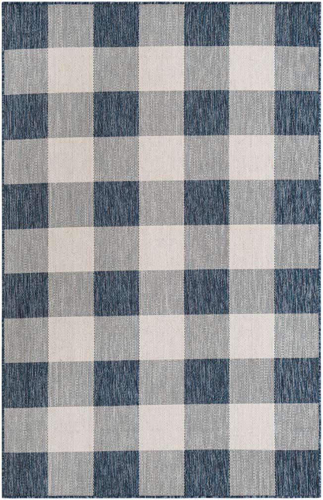 5' 3 x 8' Easy-Clean Checkered Indoor / Outdoor Rug