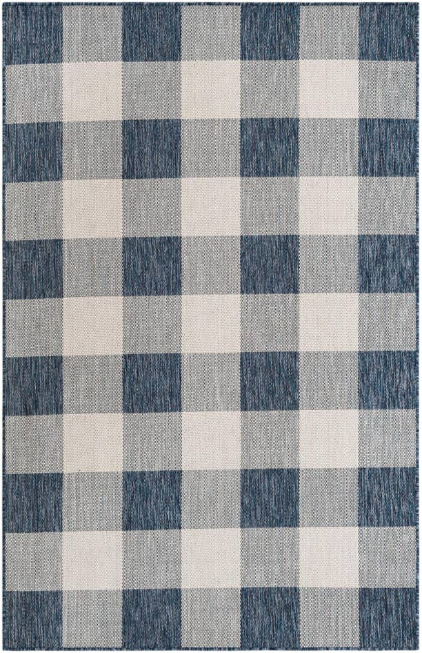 Detail image of 5' 3 x 8' Easy-Clean Checkered Indoor / Outdoor Rug