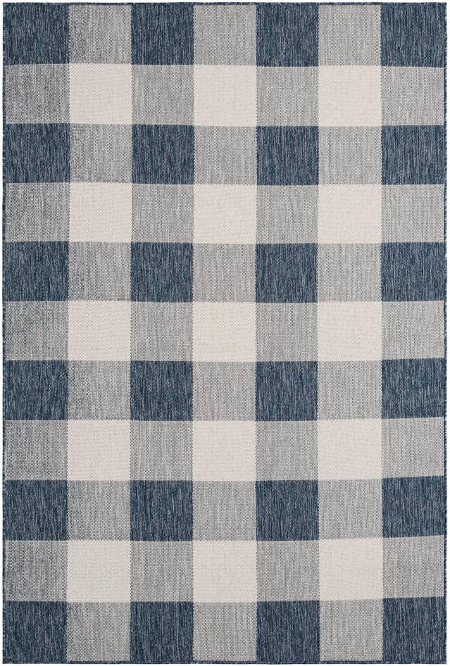 Detail image of 6' x 9' Easy-Clean Checkered Indoor / Outdoor Rug